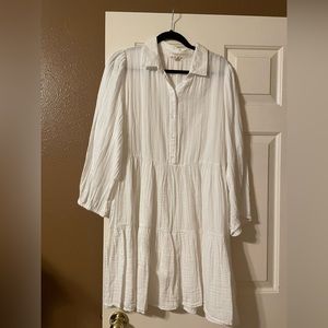 White long sleeve mini dress size XL